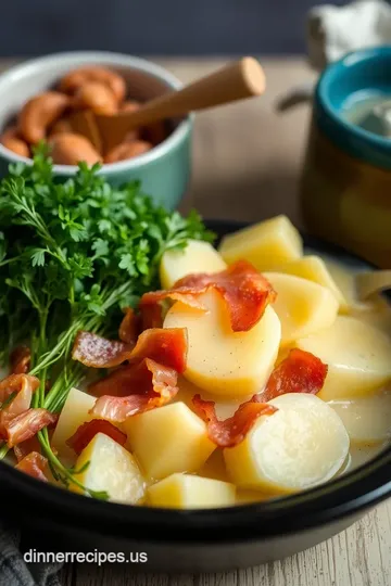 Slow Cooker Potato Soup with Crispy Bacon ingredients