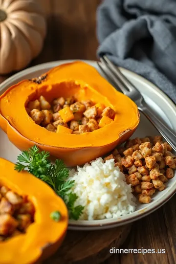 Savory Roast Butternut Squash with Flavorful Stuffing ingredients