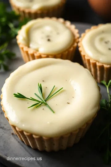 Creamy Herb &amp Garlic Mini Savory Cheesecakes presentation