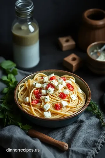Creamy Baked Vegan Feta Pasta ingredients