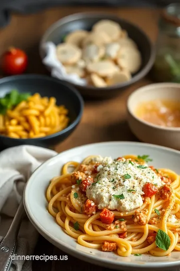 Creamy Baked Vegan Feta Pasta steps