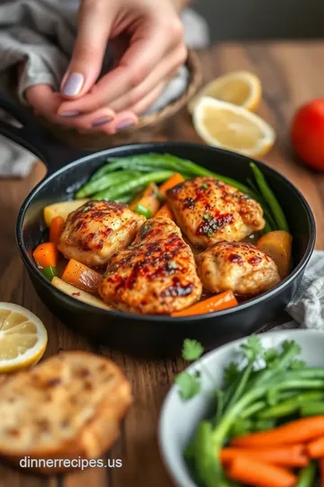 Skillet Chicken Thighs with Veggies in 40 Min presentation
