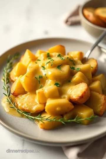 Cheesy Yukon Gold Potatoes in Creamy Sauce presentation
