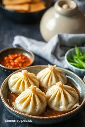 Steam Chicken Dumplings with Shrimp Flavor presentation