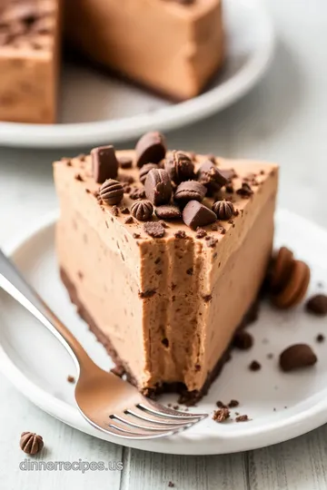 Indulgent Chocolate Peanut Butter Mousse Cake presentation