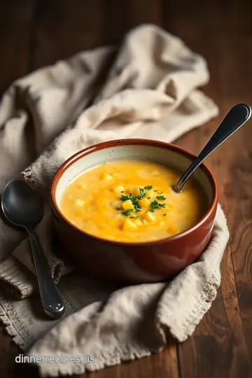 Sautéed Pumpkin Corn Chowder presentation