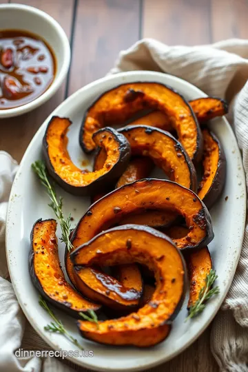 Sweetly Roasted Pumpkin Wedges with Maple Cinnamon Glaze presentation