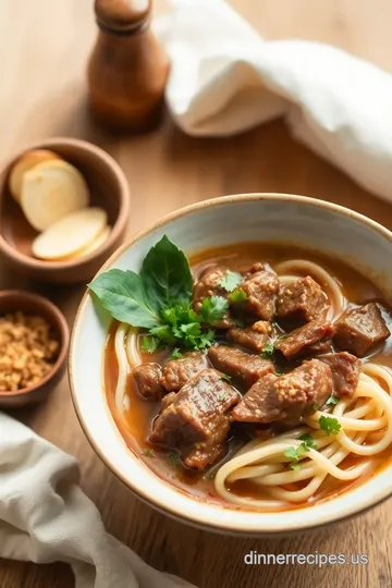 Slow Cooker Beef Stew Ramen Delightful Meal presentation