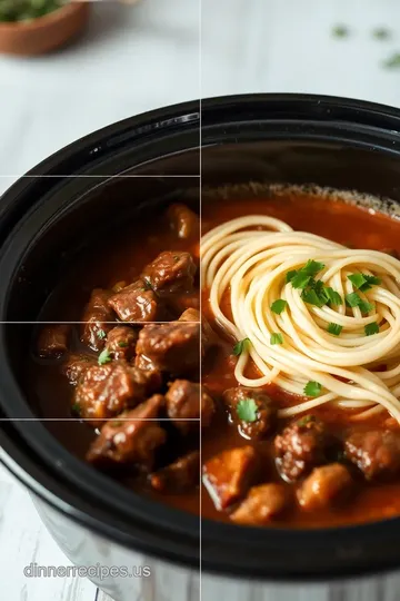 Slow Cooker Beef Stew Ramen Delightful Meal steps
