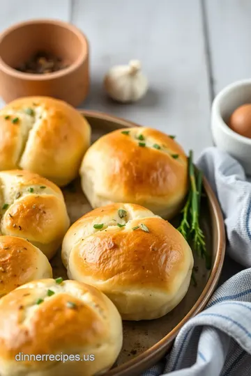 Savory Garlic Herb Dinner Rolls presentation