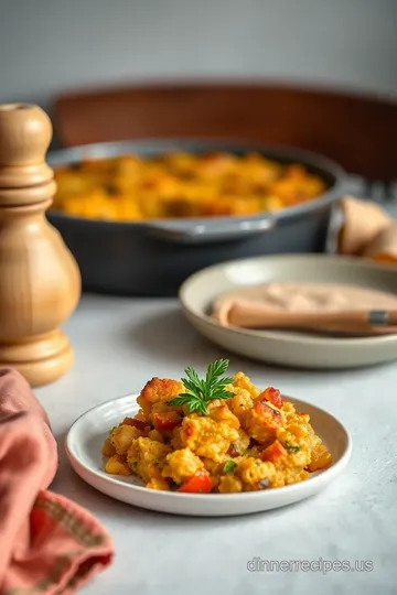 Bake Vegetarian Cornbread Stuffing Delight presentation