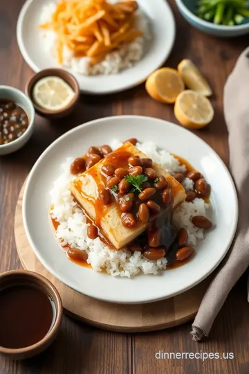 Delicious Sautéed Black Cod with Savory Bean Sauce presentation