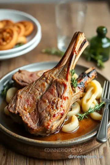 Herb-Crusted Rack of Lamb with Garlic &amp Rosemary presentation