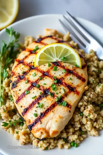 Old Ranch Road Grilled Chicken with Herb Quinoa Salad presentation
