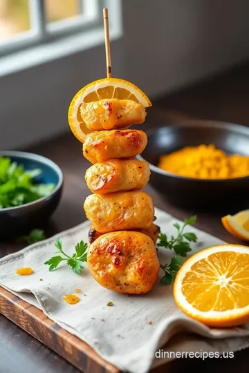 Grilled Chicken Skewers with Zesty Orange presentation