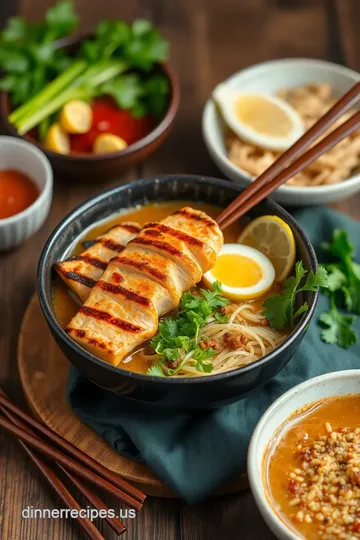 Grilled Chicken Miso Ramen Delight presentation