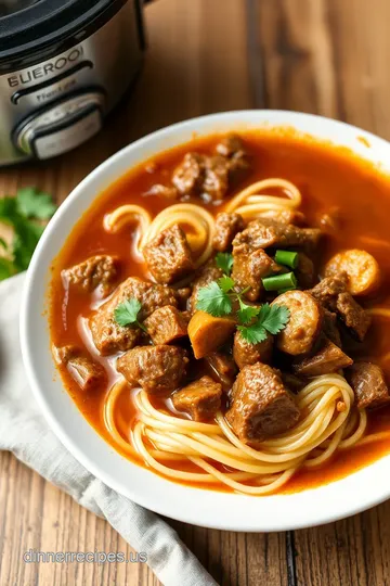 Savory Slow Cooker Beef Noodle Soup Delight ingredients
