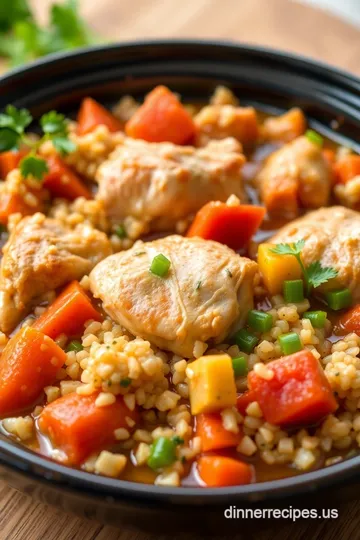 High Protein Crock Pot Chicken and Quinoa Stew presentation