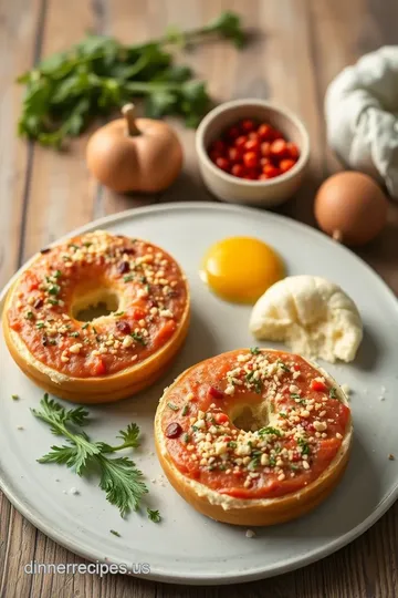 Boiled Bagels with Everything Topping ingredients