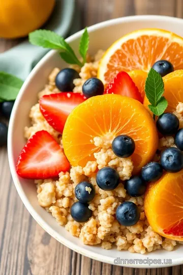 Quinoa and Fruit Salad with Citrus Vinaigrette presentation