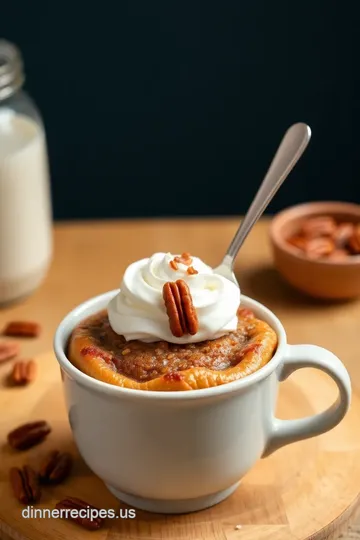 Microwave Pecan Pie in a Mug presentation