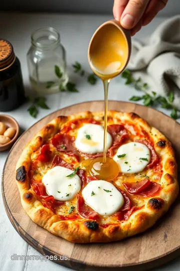 Bake Prosciutto Burrata Pizza with Honey presentation