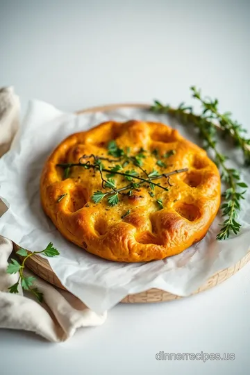 Bake Pumpkin Focaccia with Fresh Herbs presentation