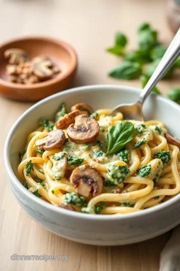 Quick Spinach Mushroom Alfredo: A 30-Minute Pasta Delight steps