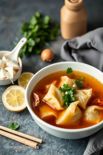Quick Wonton Soup with Pork &amp Ginger ingredients
