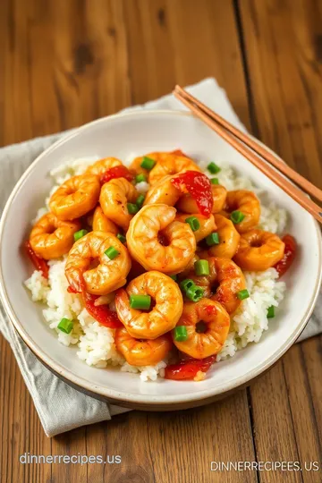 Quick Stir-Fry Shrimp with Chewy Rice Cakes presentation