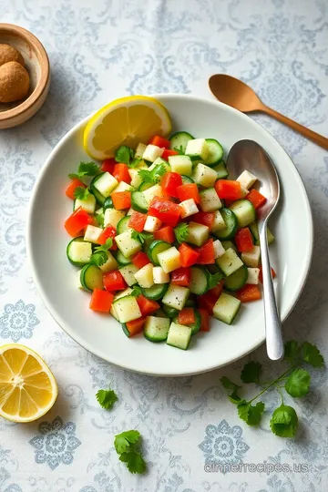 Mix Persian Shirazi Salad presentation