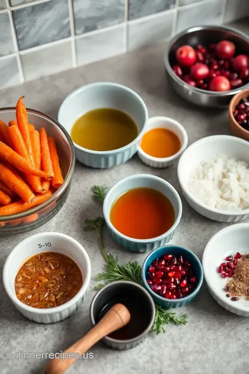 Honey-Glazed Roasted Carrots with Pomegranate Seeds ingredients