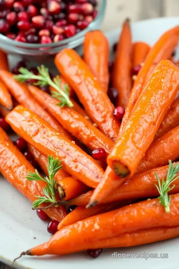 Honey-Glazed Roasted Carrots with Pomegranate Seeds presentation