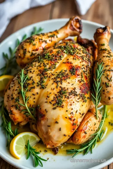 Steve’s Signature Herb-Crusted Roast Chicken presentation