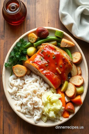 Roast Honey Glazed Pork with Veggies ingredients