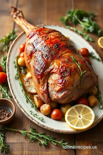 Herb-Crusted Roast Leg of Lamb with Seasonal Veggies ingredients