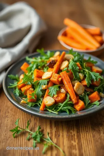 Roasted Carrot Arugula Salad Delight presentation