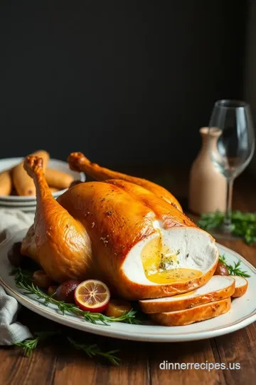 Roasted Turkey with Herb Butter Delight presentation