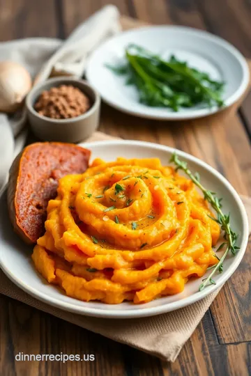 Mashed Sweet Potatoes with Savory Herbs presentation