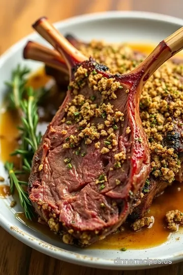 Sear Herb-Crusted Lamb | Fancy Dinner Dress to Impress presentation
