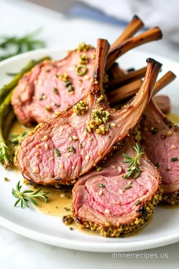 City’s Finest Herb-Crusted Rack of Lamb presentation