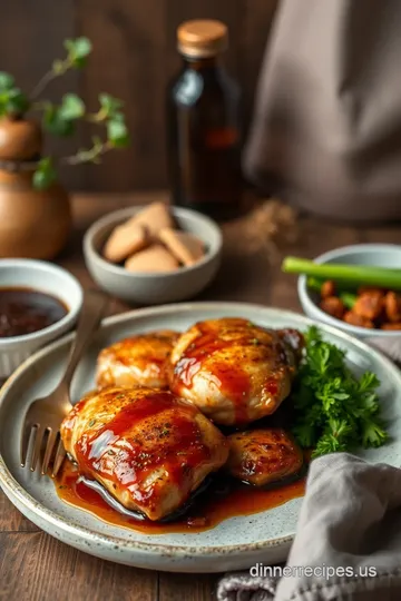 Savory Baked Chicken Thighs with Soy Glaze presentation