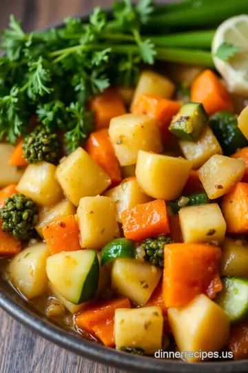 Hearty Winter Vegetable Stew presentation