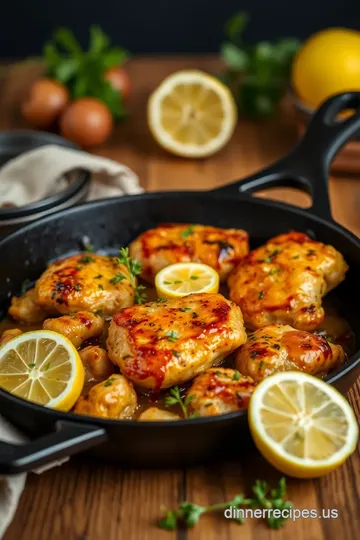 Skillet Chicken Zesty Lemon Garlic Delight presentation