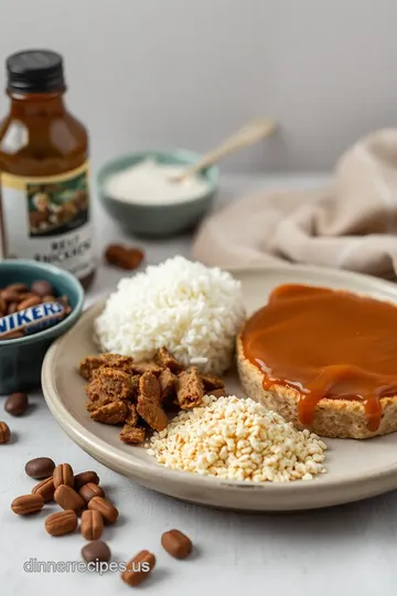 Decadent Snickers Tart with Caramel Magic ingredients