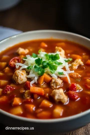 Spicy Chicken Taco Soup presentation