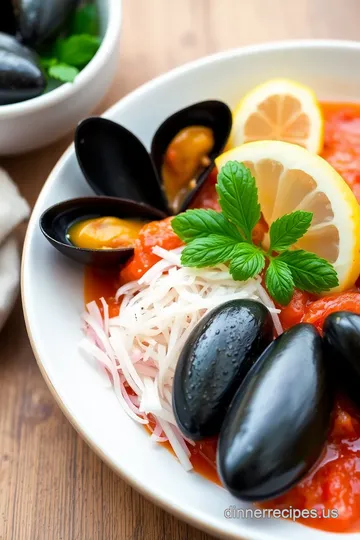 Steamed Fresh Mussels in Flavorful Tomato Sauce ingredients