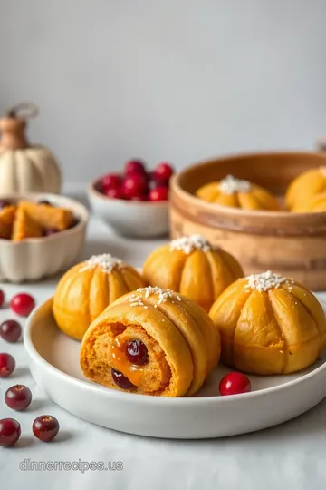 Fluffy Pumpkin Cranberry Buns: A Steamed Delight presentation
