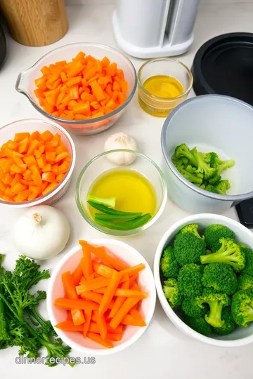 Vibrant Stir-Fry: Diced Carrots &amp Colorful Veggies ingredients