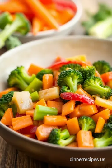 Vibrant Stir-Fry: Diced Carrots &amp Colorful Veggies presentation